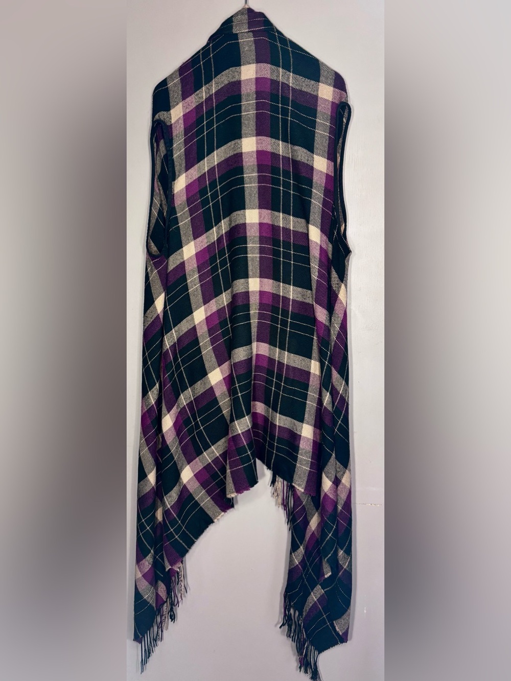RW&CO. Plaid Flannel Poncho - Picture 10 of 10